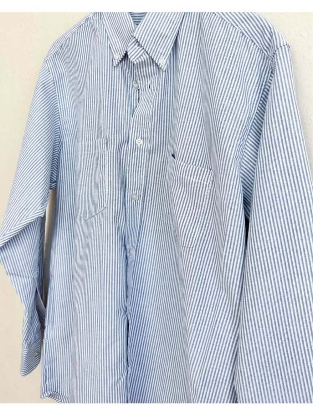 Vintage Highland by Red Kap Blue Stripe Button Down Work Shirt | 16.5-33 - Picture 4 of 4